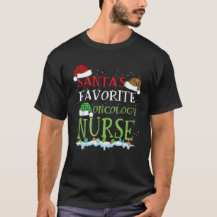 Santa s Favourite Oncology Nurse Funny Christmas G T-Shirt