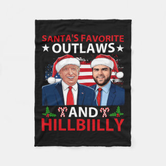 Santa’s Favourite Outlaws And Hillbiilly Trump Van Fleece Blanket