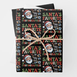 Santa’s Favourite Photographer Christmas Gift Funn Wrapping Paper Sheet