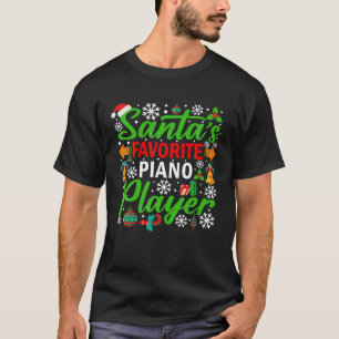 Santa s Favourite Piano Player Shirt Funny Christm