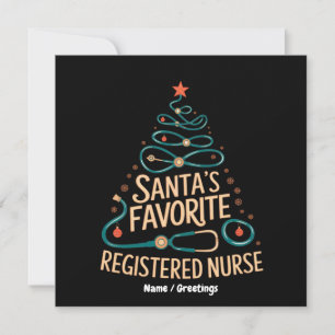 Santa’s Favourite Registered Nurse Christmas Healt Invitation