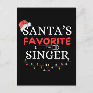 Santa’s Favourite Singer Cute Postcard