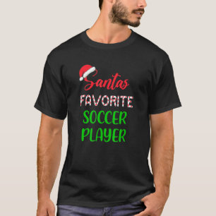 Santa’s Favourite Soccer Player Pajama Christmas X T-Shirt