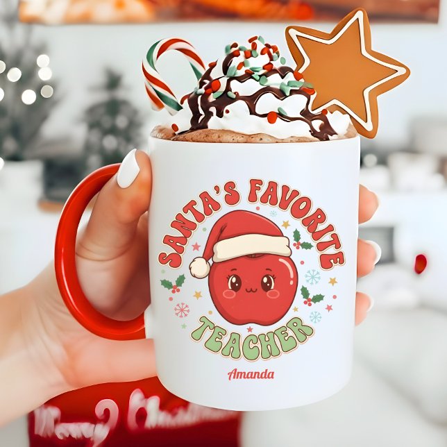 Santa’s Favourite Teacher Funny Christmas Gift Mug (Creator Uploaded)