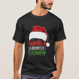 Santa s Favourite Veterinarian Funny Christmas Vet T-Shirt