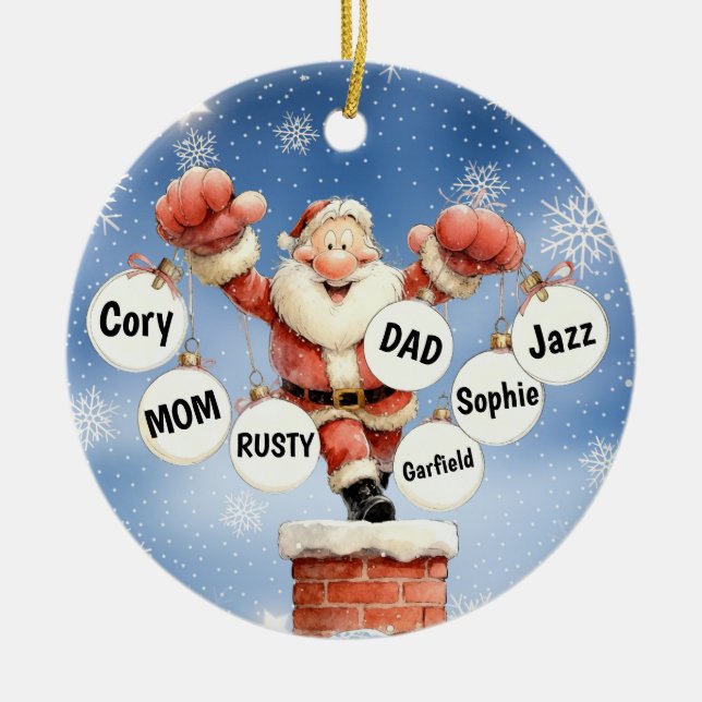 Santa’s Festive Chimney Ornament (Front)