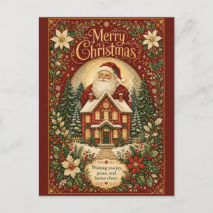 Santa’s Hearthside Greeting Holiday Postcard