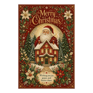 Santa’s Hearthside Greeting Poster