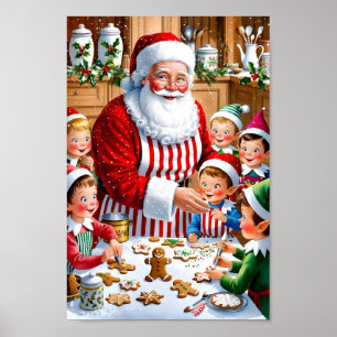 Santa’s Holiday Baking Crew Kitchen Wall Art