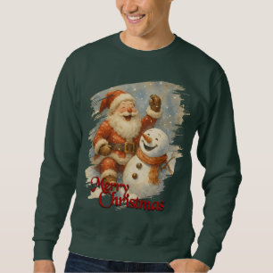 Santa’s Laughter in Winter’s Embrace Sweatshirt