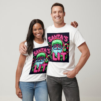 Santa’s Lit – Funny Neon Christmas T-Shirt