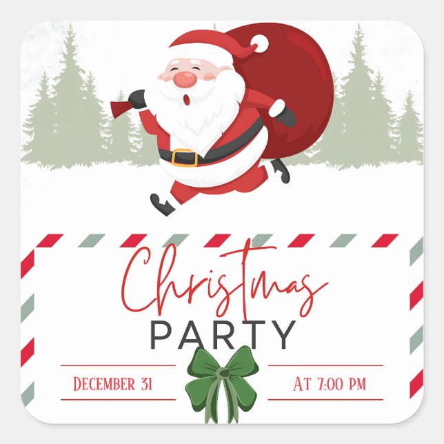 Santa’s Little Cosy Mood  Square Sticker (Front)