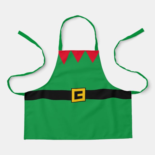 Santa’s Little Helper Cute Elf Christmas Apron (Front)
