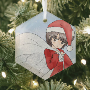 Santa’s Little Helper Glass Tree Decoration