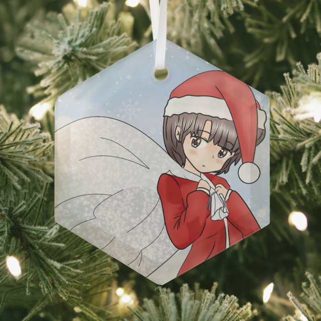 Santa’s Little Helper Glass Tree Decoration (Insitu)