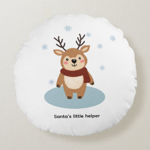 Santa’s Little Helper Round Cushion