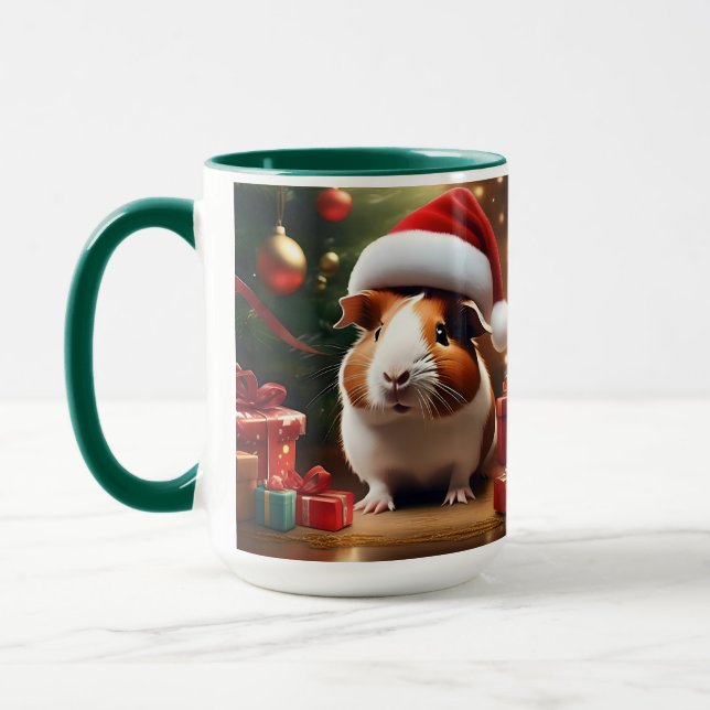 "Santa’s Little Helper: The Christmas Guinea Pig" Mug (Left)