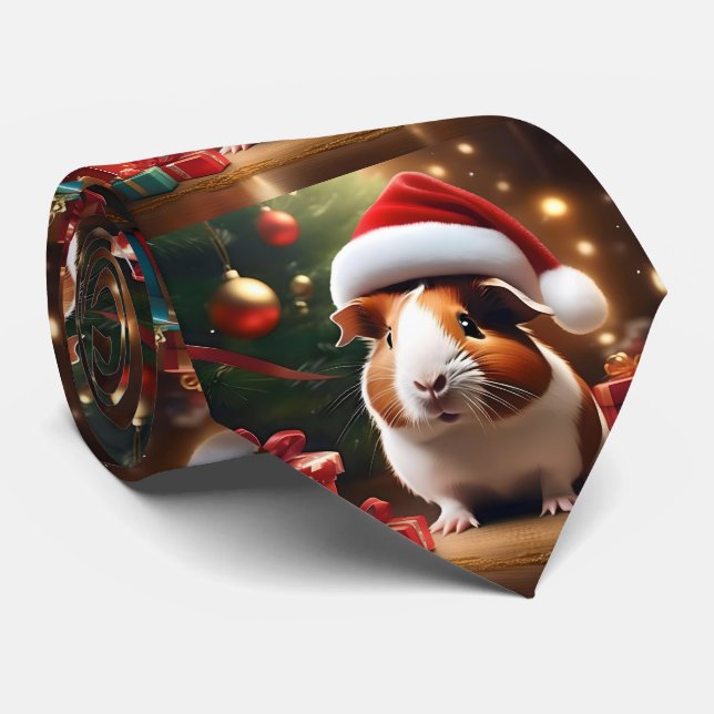 "Santa’s Little Helper: The Christmas Guinea Pig" Tie (Rolled)