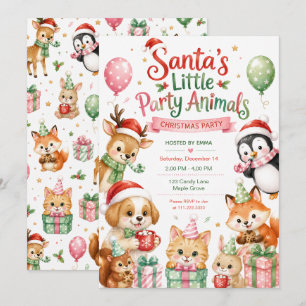 Santa’s Little Party Animals Christmas Invitation
