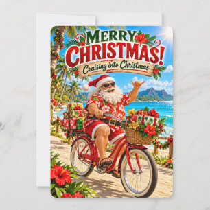 Santa’s Merry Adventures Cruising into Christmas Holiday Card
