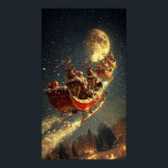 Santa’s Moonlit Christmas Ride Poster<br><div class="desc">Bring the holiday spirit to life with this enchanting Christmas design featuring Santa Claus riding his sleigh under the glowing full moon, guided by reindeer across a snowy winter night. Perfect for Christmas cards, holiday gifts, New Year celebrations, festive décor, Santa sleigh art, winter wonderland illustrations, Xmas decorations, and seasonal...</div>