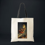 Santa’s Moonlit Christmas Ride Tote Bag<br><div class="desc">Bring the holiday spirit to life with this enchanting Christmas design featuring Santa Claus riding his sleigh under the glowing full moon, guided by reindeer across a snowy winter night. Perfect for Christmas cards, holiday gifts, New Year celebrations, festive décor, Santa sleigh art, winter wonderland illustrations, Xmas decorations, and seasonal...</div>
