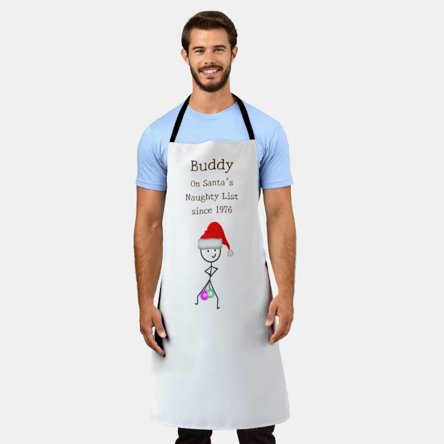 Santa’s Naughty List Apron (Worn)