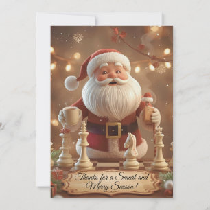 Santa’s Next Move – Funny Chess Christmas Thank Yo You Card