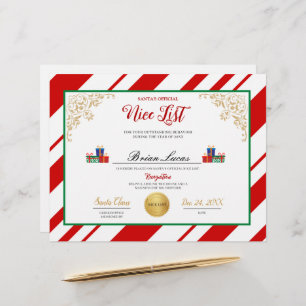 Santa’s Nice List certificate 