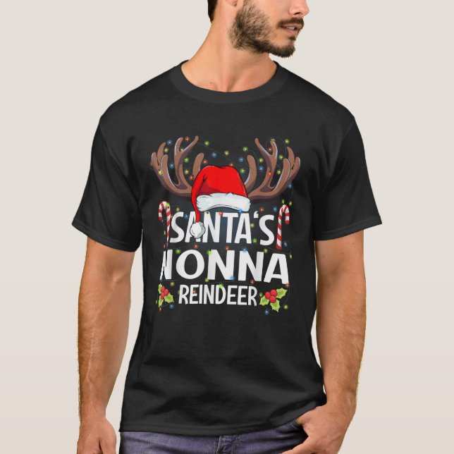 Santa s Nonna Reindeer Christmas Pajama  T-Shirt (Front)