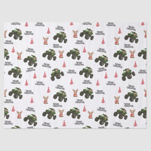 Santa’s Off-Road Christmas Tissue Paper (Front)