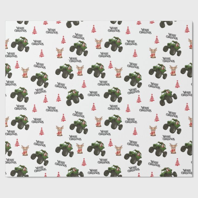 Santa’s Off-Road Christmas Wrapping Paper (Flat)