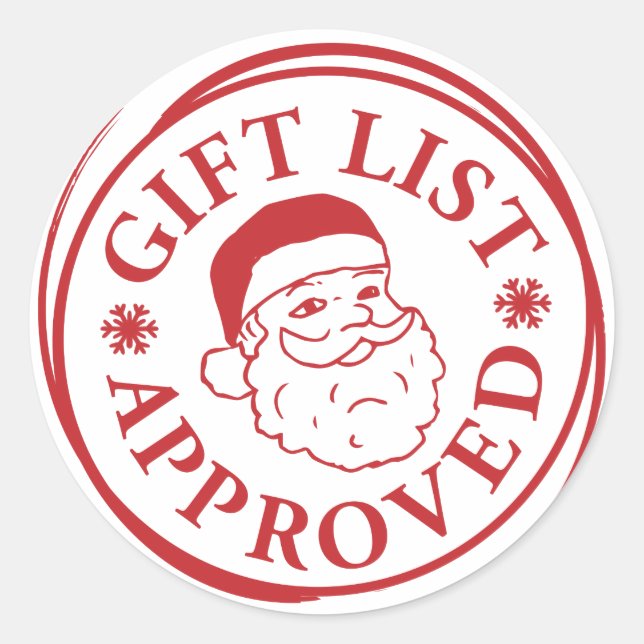 Santa’s Official List Santa Clause Sticker Stamp (Front)