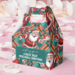 Santa’s Pickleball Plaid  Favour Box