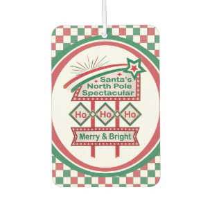 Santa’s Retro Marquee – Ho Ho Ho Merry & Bright Car Air Freshener