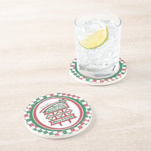 Santa’s Retro Marquee – Ho Ho Ho Merry & Bright Coaster
