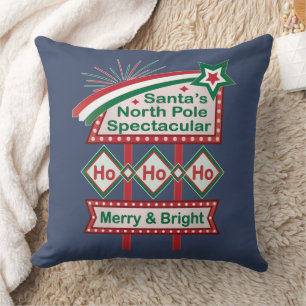Santa’s Retro Marquee – Ho Ho Ho Merry & Bright Cushion