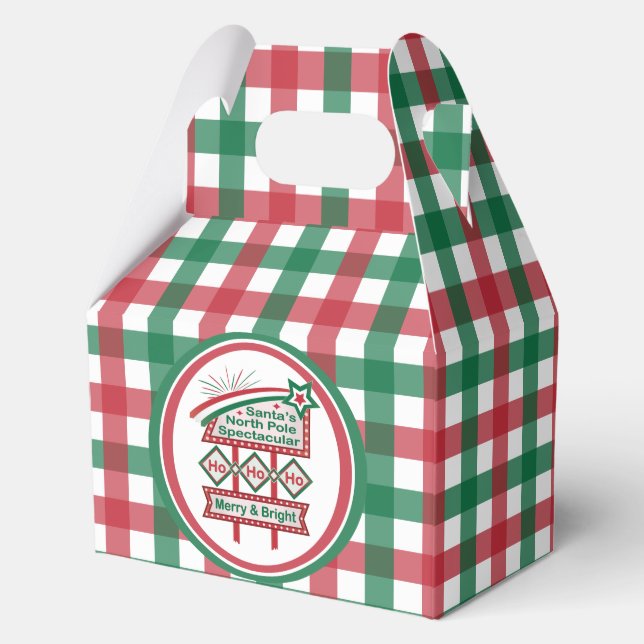 Santa’s Retro Marquee – Ho Ho Ho Merry & Bright Favour Box (Front)