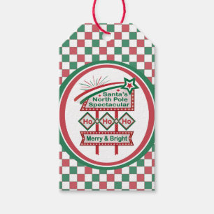 Santa’s Retro Marquee – Ho Ho Ho Merry & Bright Gift Tags