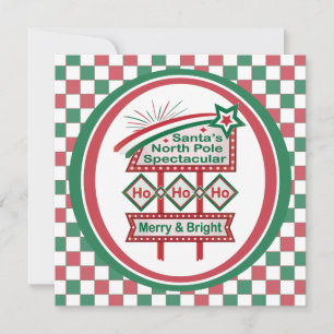 Santa’s Retro Marquee – Ho Ho Ho Merry & Bright Invitation