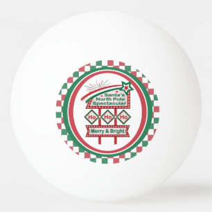 Santa’s Retro Marquee – Ho Ho Ho Merry & Bright Ping Pong Ball