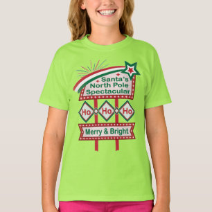 Santa’s Retro Marquee – Ho Ho Ho Merry & Bright T-Shirt