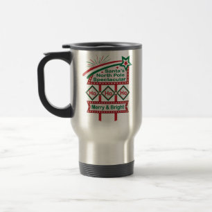 Santa’s Retro Marquee – Ho Ho Ho Merry & Bright Travel Mug