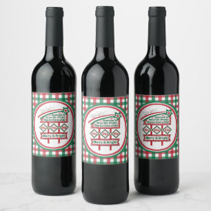 Santa’s Retro Marquee – Ho Ho Ho Merry & Bright Wine Label