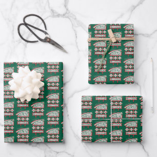 Santa’s Retro Marquee – Ho Ho Ho Merry & Bright Wrapping Paper Sheet