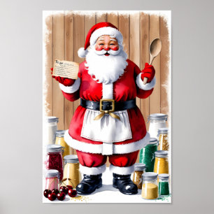 Santa’s Secret Recipe Vintage Poster