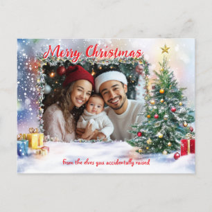 Santa’s Show-Off Photo Frame Holiday Postcard