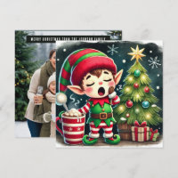 Santa’s Sleepy Helper Sleeping on gifts