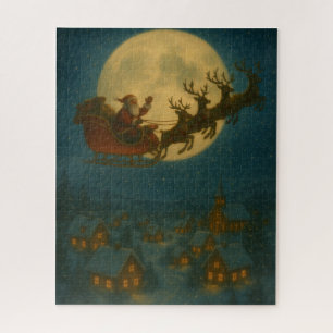 Santa’s Sleigh Flight – Moonlit Christmas Eve Jigsaw Puzzle
