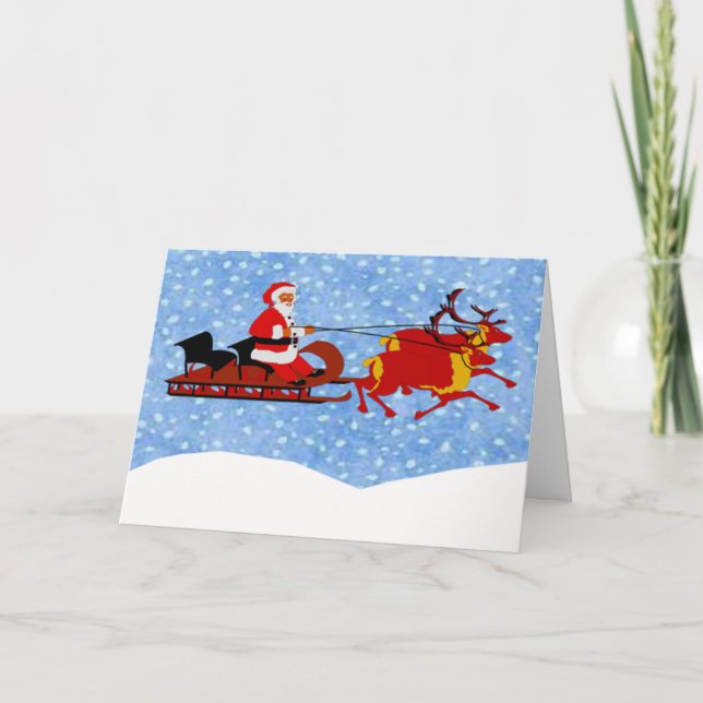Santa’s Sleigh Holiday Greeting Card (Front)